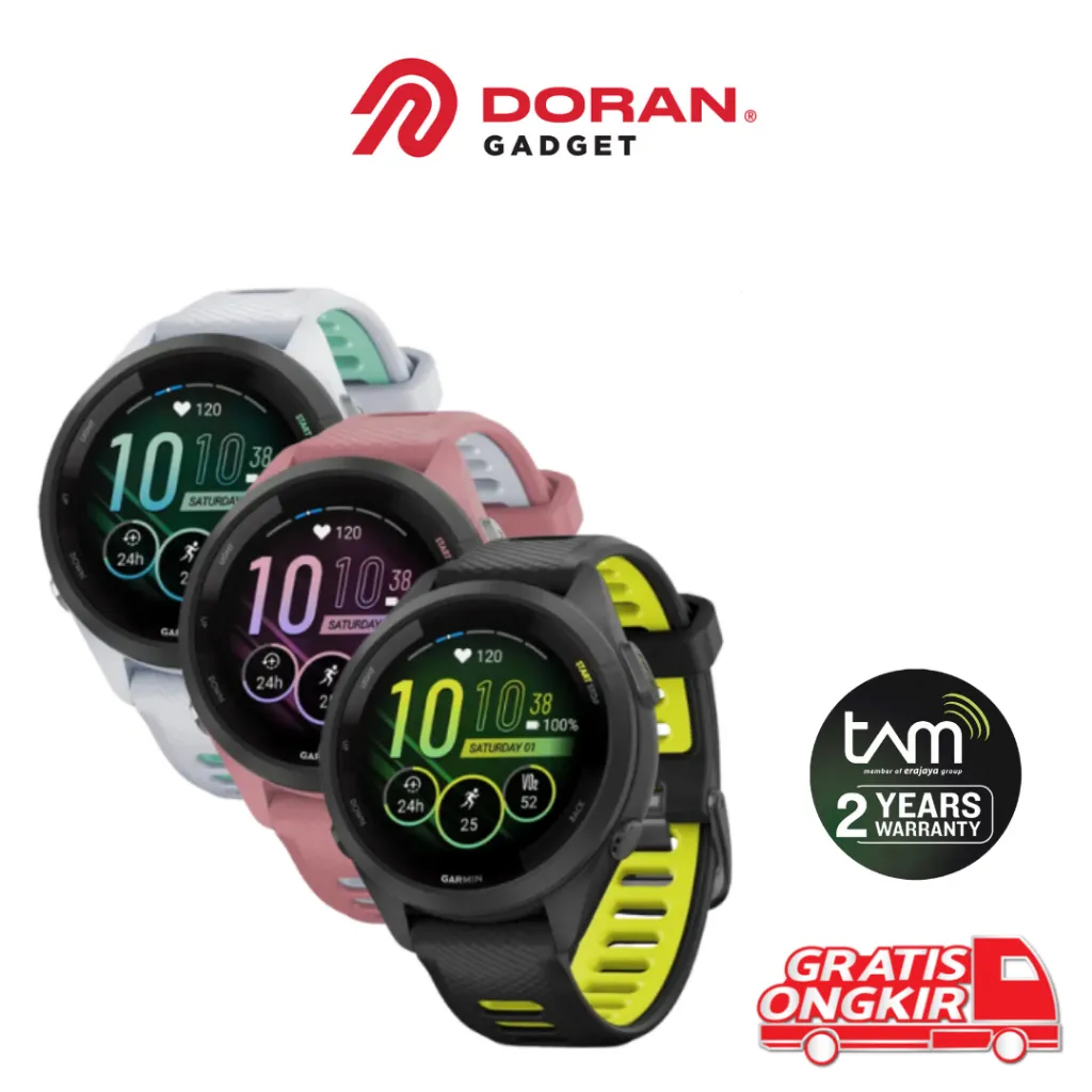 Garmin Forerunner FR 265s FR265s Music Musik GPS Running Smartwatch Black | Pink | Whitestone - Garansi Resmi TAM 2 Tahun