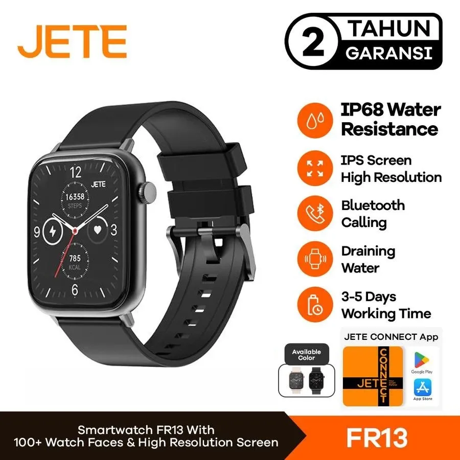 JETE Smartwatch FR13 Jam Tangan 1.85 IPS Screen Display IP68 Waterproof Bluetooth Smart Watch Running Sport Mode