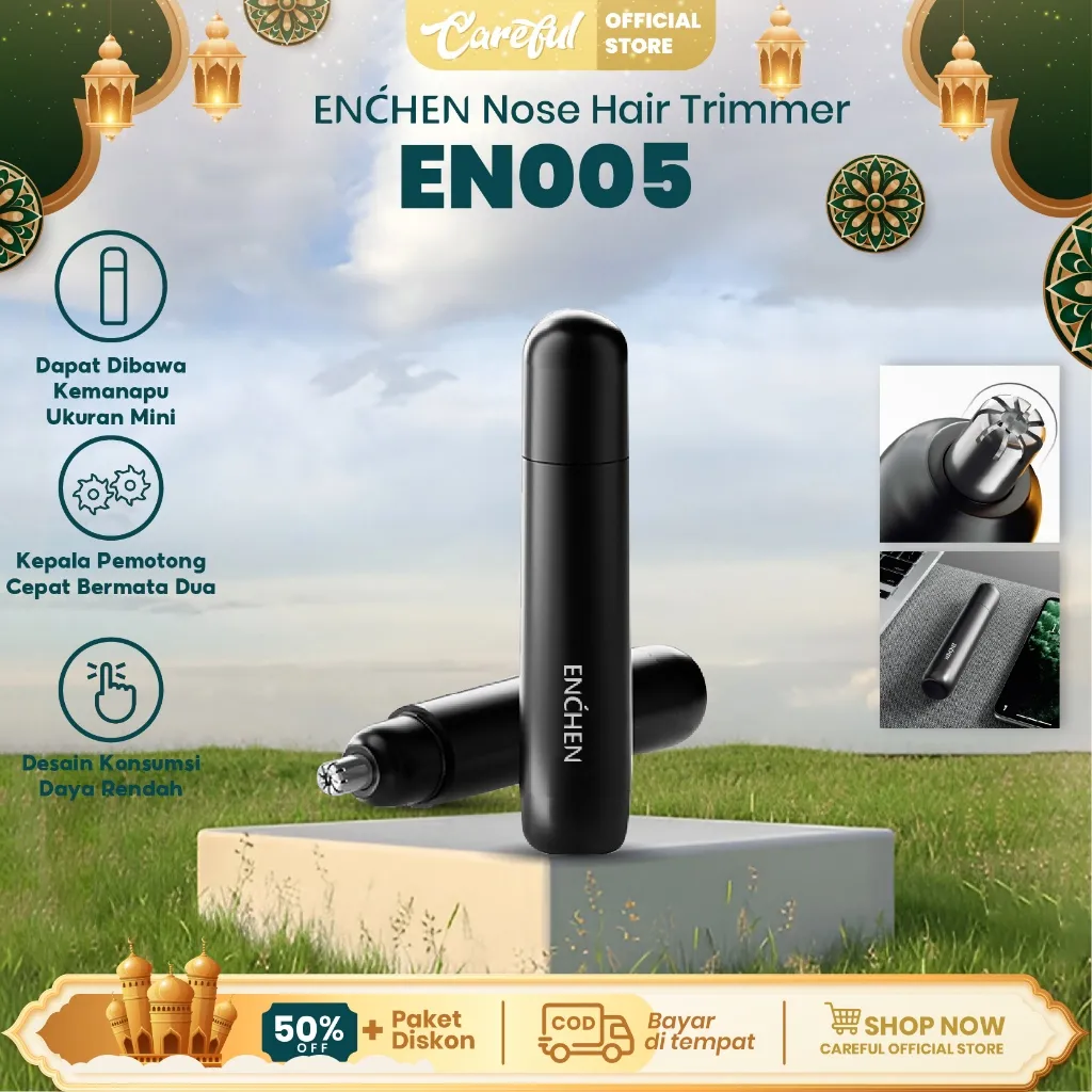 ENCHEN EN005 Pembersih Bulu Hidung Hair Nose Ear Trimmer Alat Cukur included AA Battery