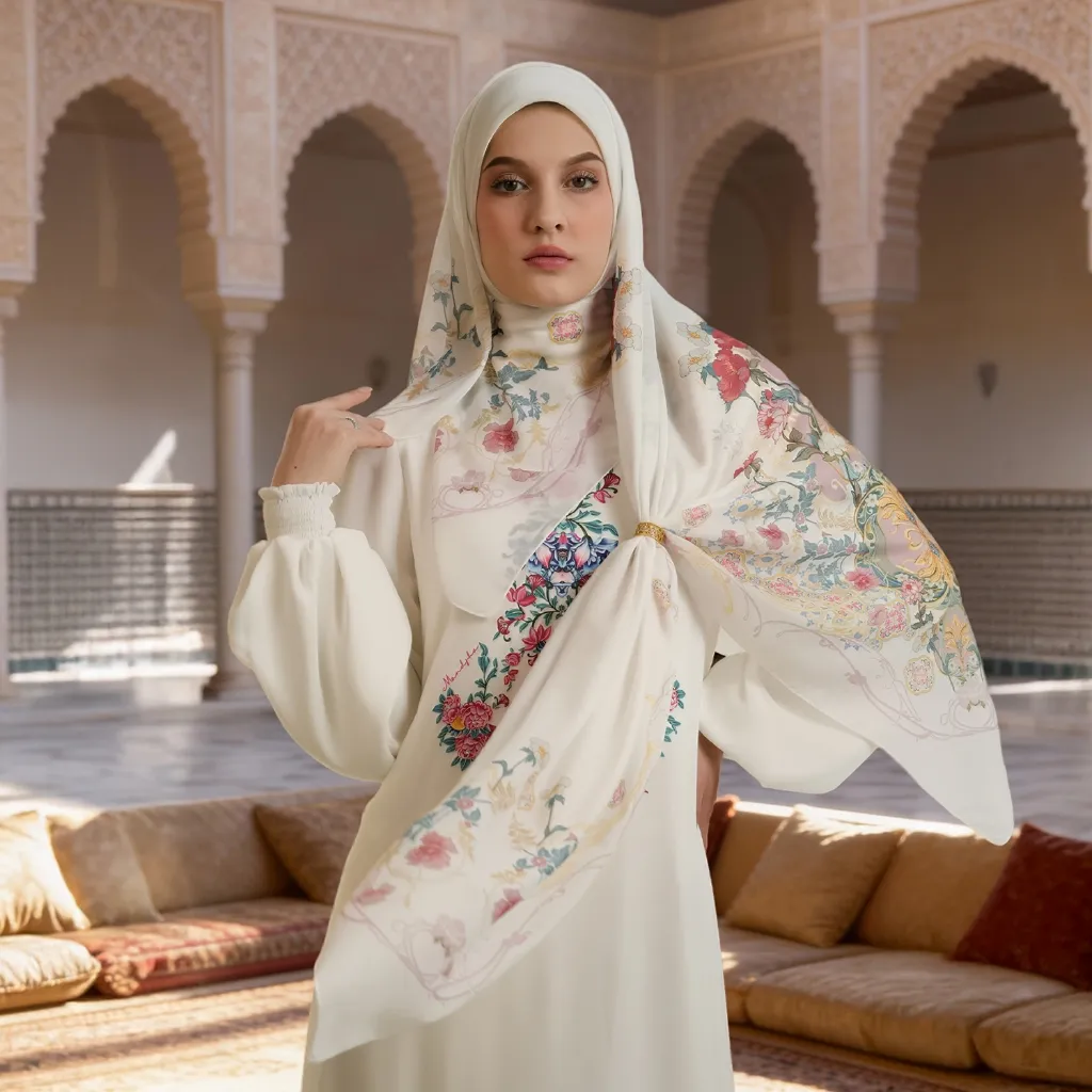 MANDJHA Hijab Raya All Scarf Voal Premium By IVAN GUNAWAN - Jilbab Hijab Segi Empat Motif ORIGINAL MANDJHA (vol 4-6)