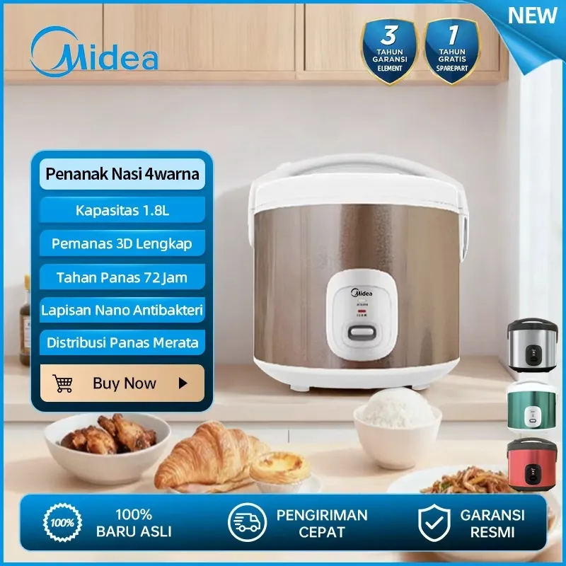 Midea 4warna 1.8L magic com Penanak nasi rice cooker MB-YJ5030ID