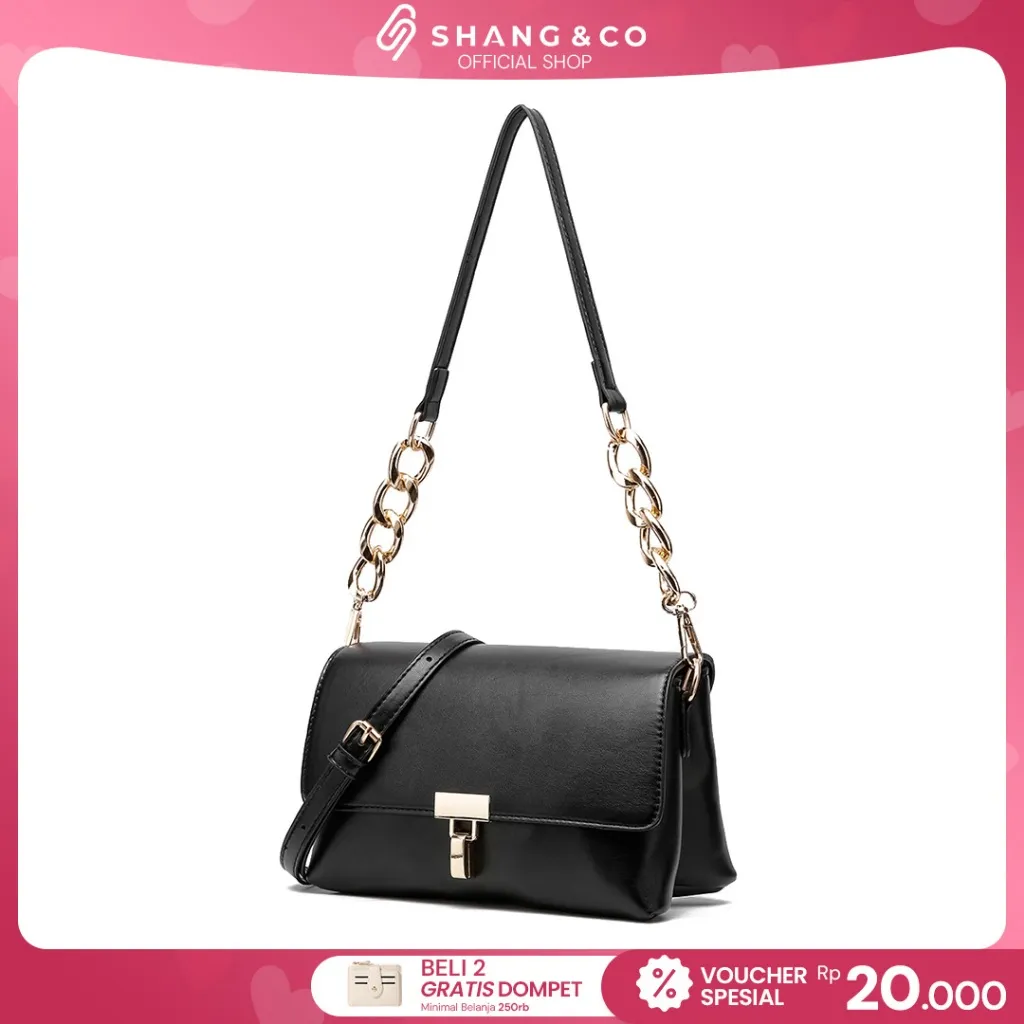 SHANGNCO Tas Wanita Zarma Shoulder Bag Tali Kombinasi Tas Selempang Fashion Kekinian Berkualitas