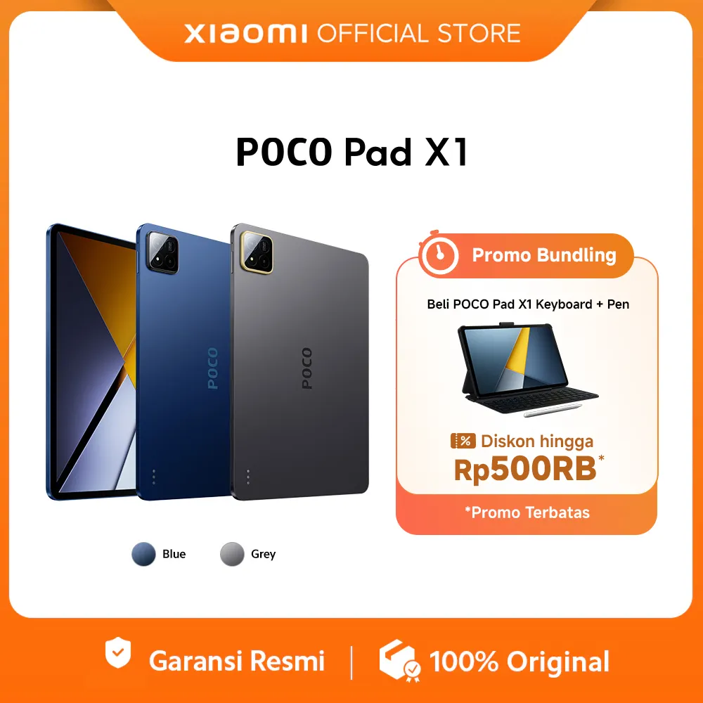 POCO Pad X1 (8GB/512GB) | Layar jernih 3.2K 144Hz | Snapdragon® 7+ Gen 3 | Baterai besar 8850mAh (typ) | Xiaomi HyperAI | Quad speaker dengan Dolby Atmos® [Official Store]