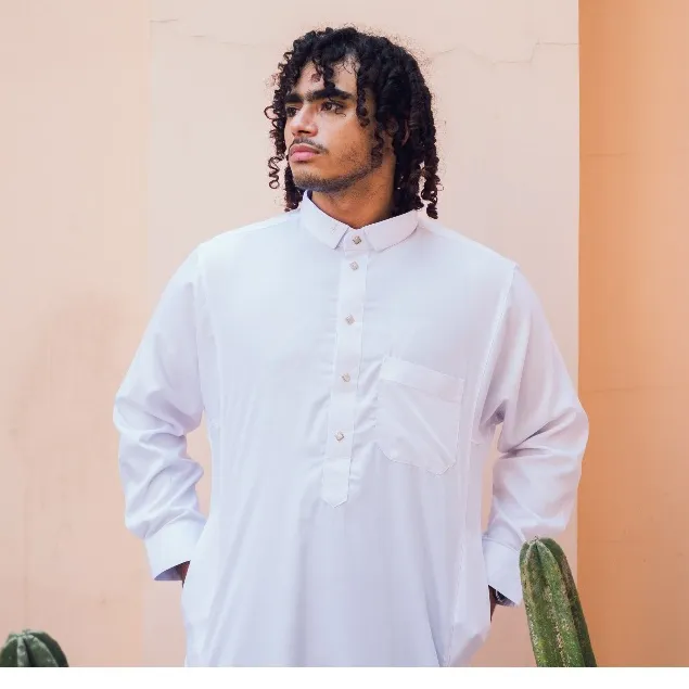 ACHRAF - MAHER Jubah Umroh Haji Pria Dewasa Lengan Mangset Gamis Muslim