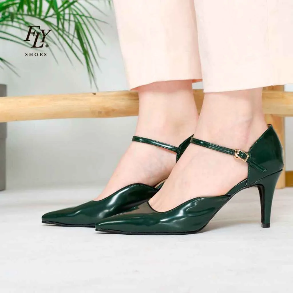 FLY SHOES Valerie Sepatu Heel Wanita 8024 in Dark Green