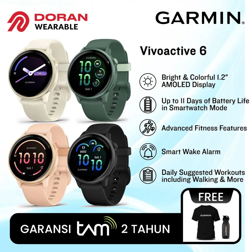 Garmin VivoActive 6 GPS Smartwatch - Garansi Resmi TAM 2 Tahun