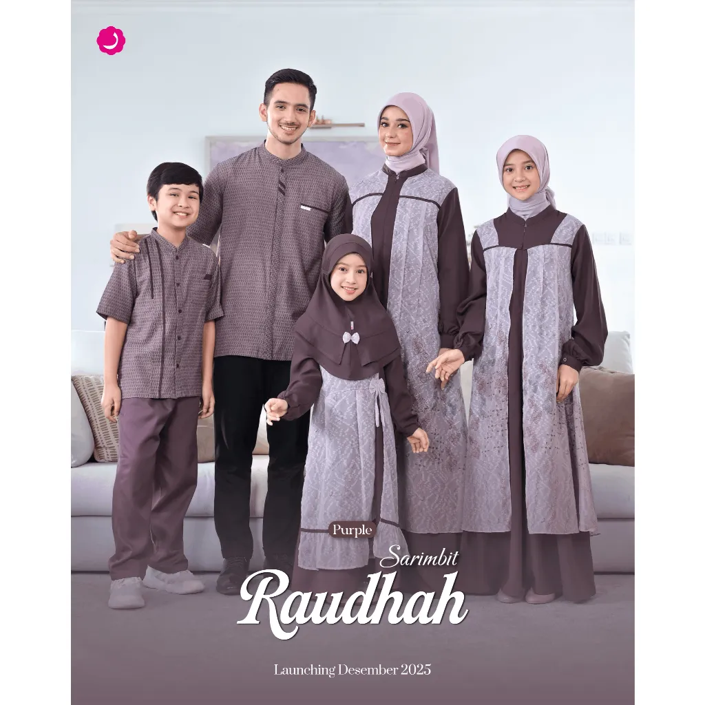 Rauna Pride - Baju Keluarga Muslim - Sarimbit Raudhah Purple