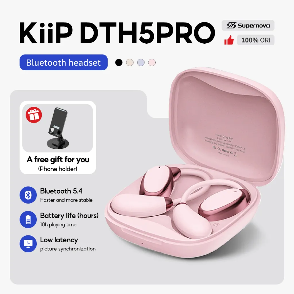 Supernova x KiiP Wireless DTH5 PRO Ows Open Ear Tws Earhook True Wireless Earphone HiFi Earhook