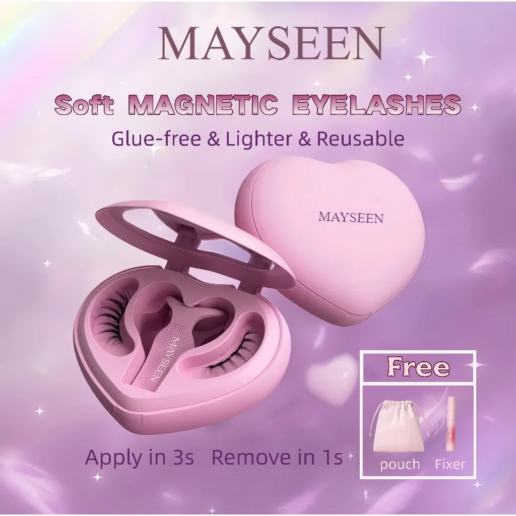 MAYSEEN-Magnetic Eyelashes Bulu Mata Magnet Tanpa Lem Bulu Mata Reusable Natural Eyelash Extension WOSADO
