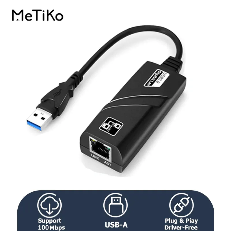 MeTiKo CONVERTER ADAPTER USB LAN 3.0 ETHERNET GIGABIT UP TO 100 MBPS