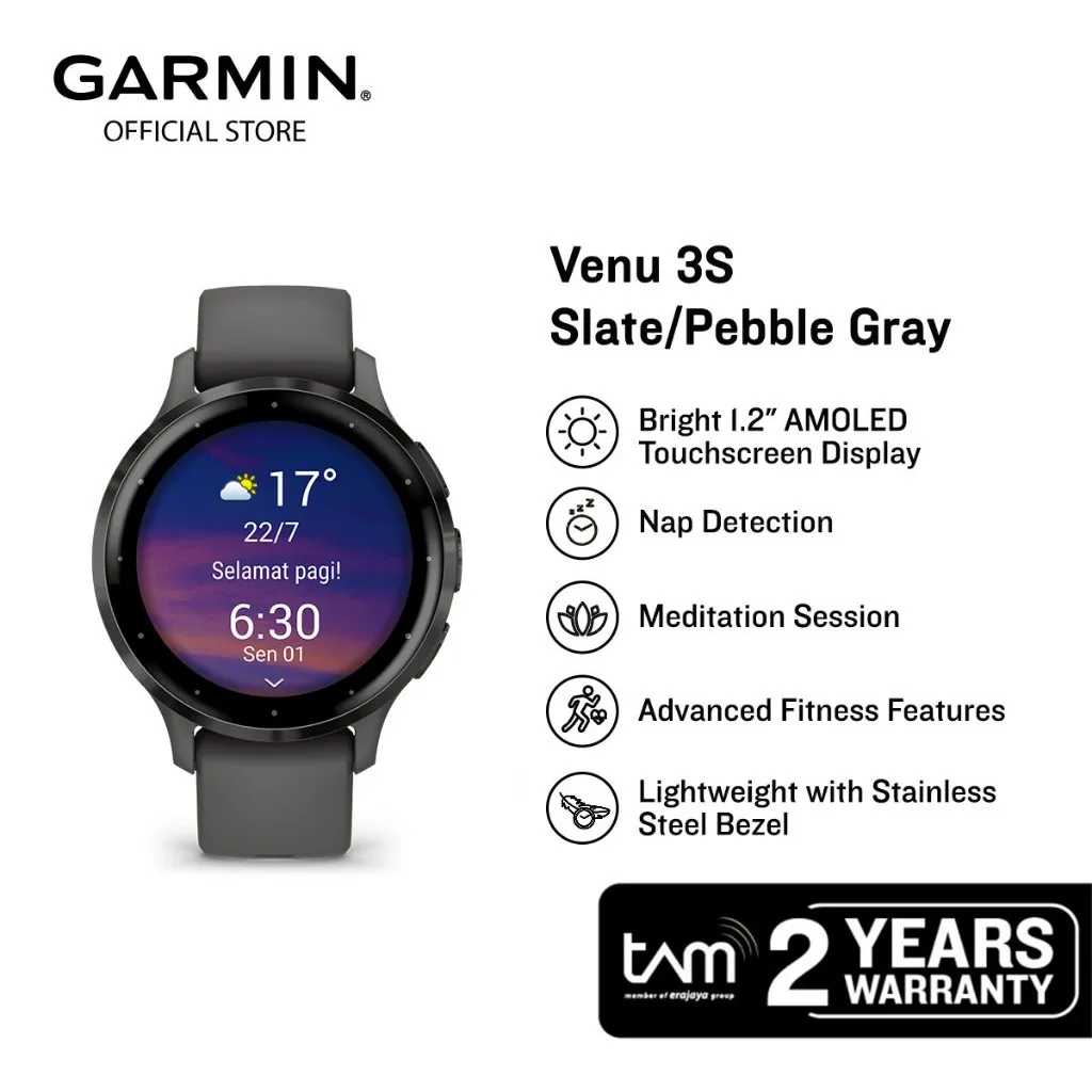 Garmin Venu 3S - Slate/Pebble Gray
