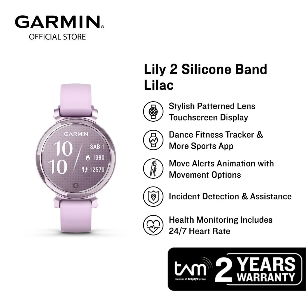 Garmin Lily 2 Silicone Band - Lilac