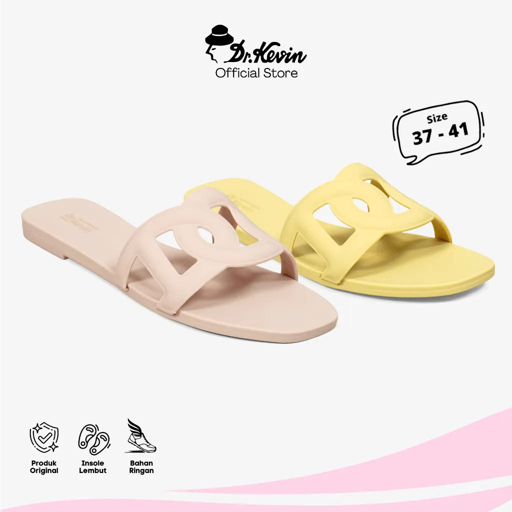 LIMITED STOCK Dr. Kevin Sandal Selop hak rata Wanita Flat Sandals 571-200