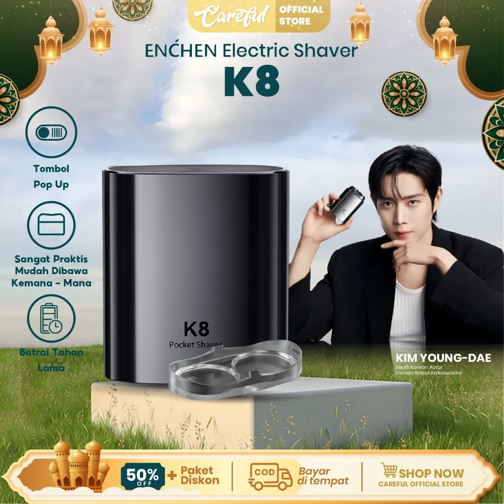 ENCHEN K8/Z4 NEW Pop-up Alat Cukur Elektrik Pencukur Jenggot Travel IP68 Waterproof Portable