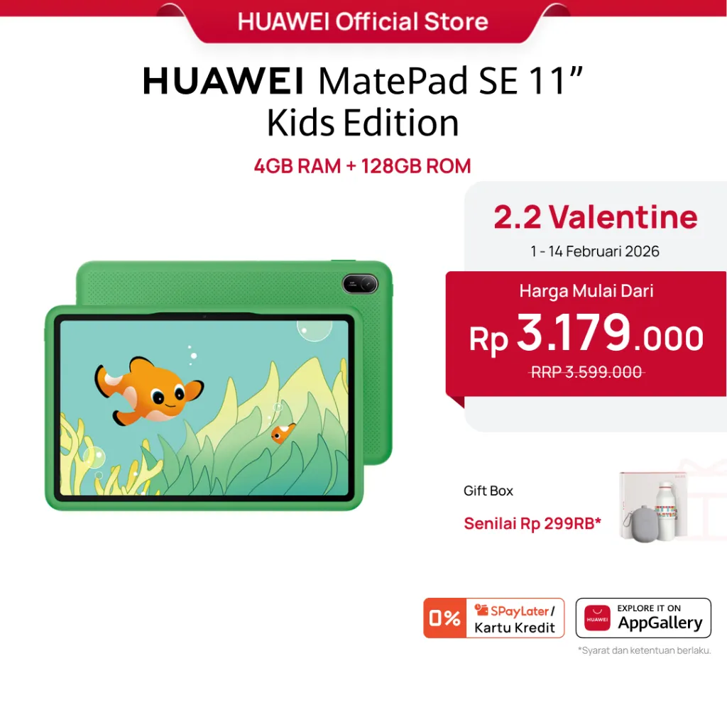 [2.2 | Voucher s/d 15% | TABLET ANAK] HUAWEI MatePad SE 11" Kids Edition Tablet | 2K Eye Comfort HUAWEI FullView Display | Kids Corner | Parental Assistant