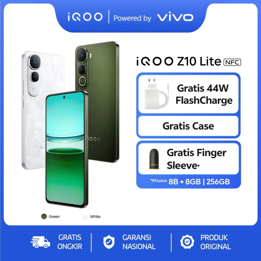 [Online Exclusive] vivo iQOO Z10 Lite , 120Hz FLAT AMOLED, 6000mAh 44W Bypass Charging, Snapdragon 685, IP68+69, 50MP Sony IMX + NFC