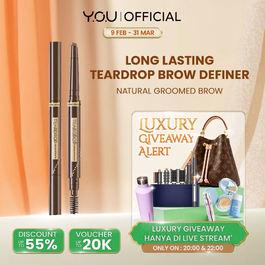 YOU Teardrop Brow Definer Pensil Alis Waterproof Pigmented Tahan Lama Makeup Mata