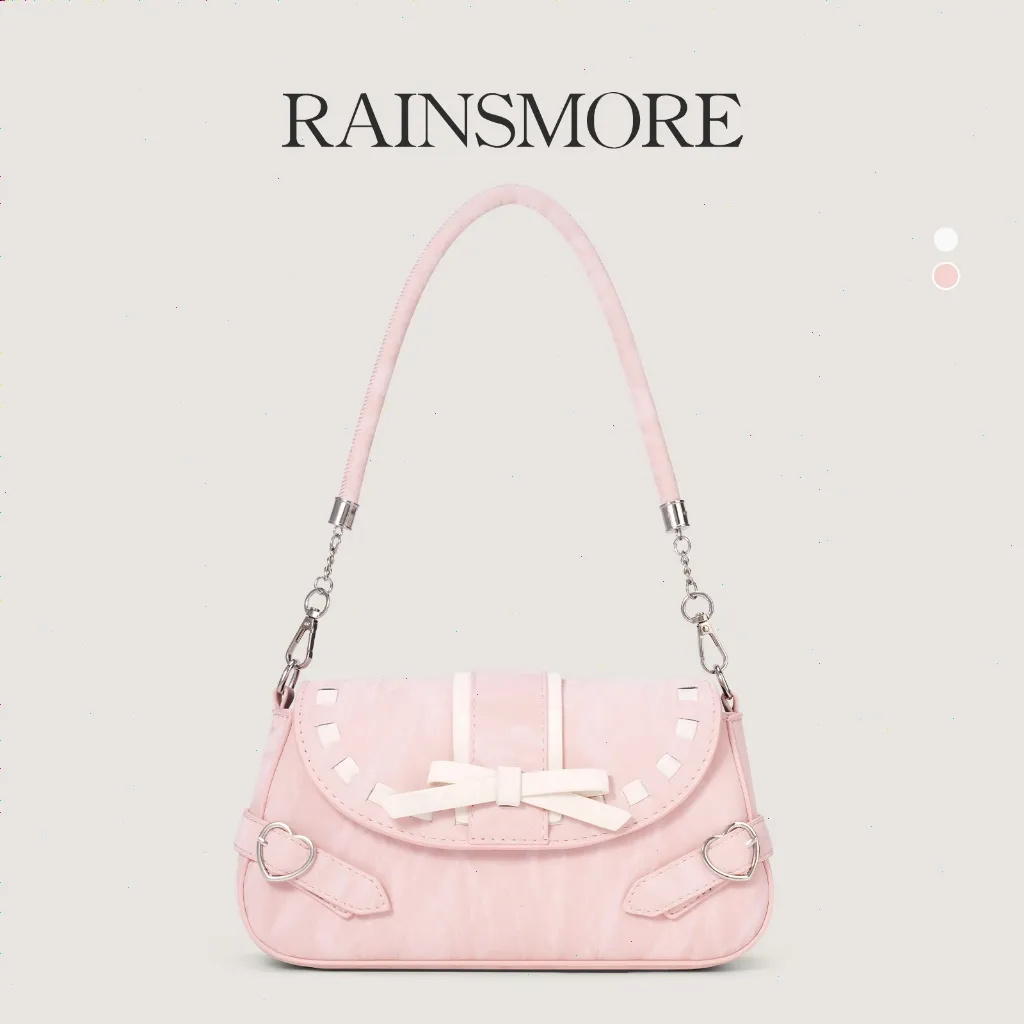 RAINSMORE Tas Baguette - Tas Selempang dengan Pita Cantik, Elegan dan Serbaguna