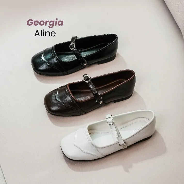 Aline Rachel Sepatu Flatshoes Mary Janes Wanita Casual Look Slip On