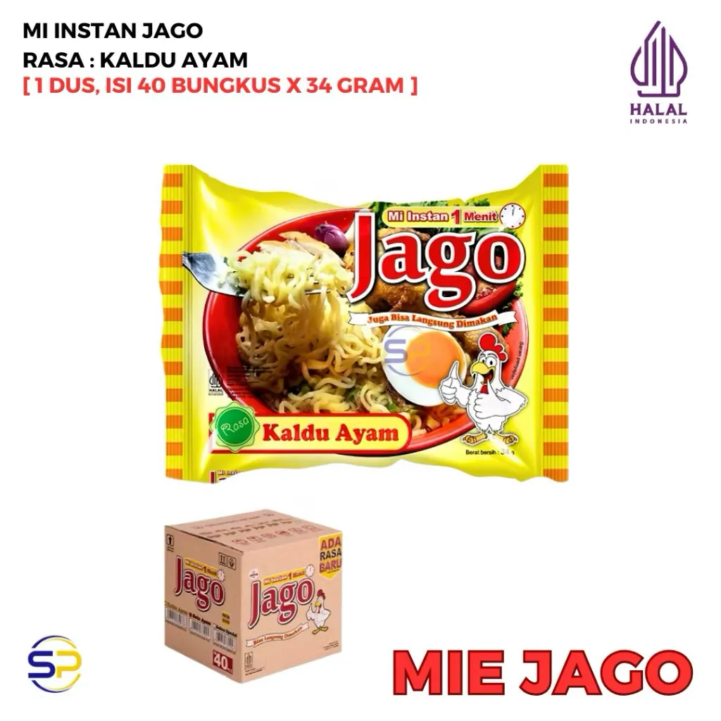 (PROMO) MIE JAGO INSTAN 34 Gr 1 Dus isi 40bks