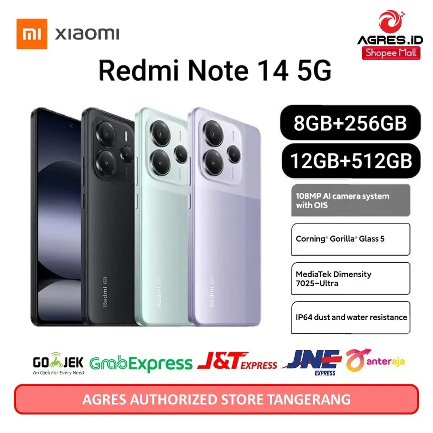 Xiaomi Redmi Note 14 5G [8GB+256GB] [12GB+512GB] Garansi Resmi 1 tahun