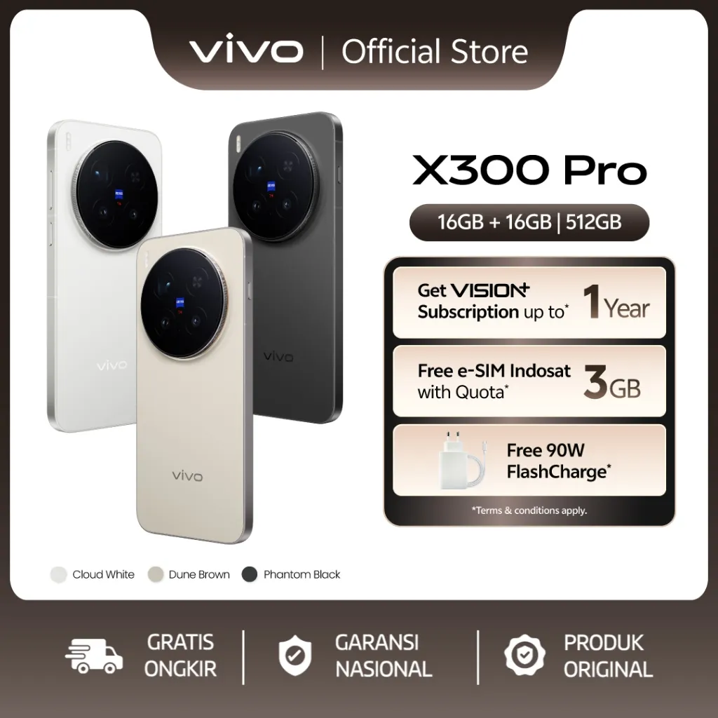 vivo X300 Pro (16/512) - 200 MP ZEISS APO Telephoto Camera, 4k 120 fps Dolby Vision Video, All New OriginOS 6,  Dimensity 9500 & vivo VS1 Chip, 6510 mAh BlueVolt Battery
