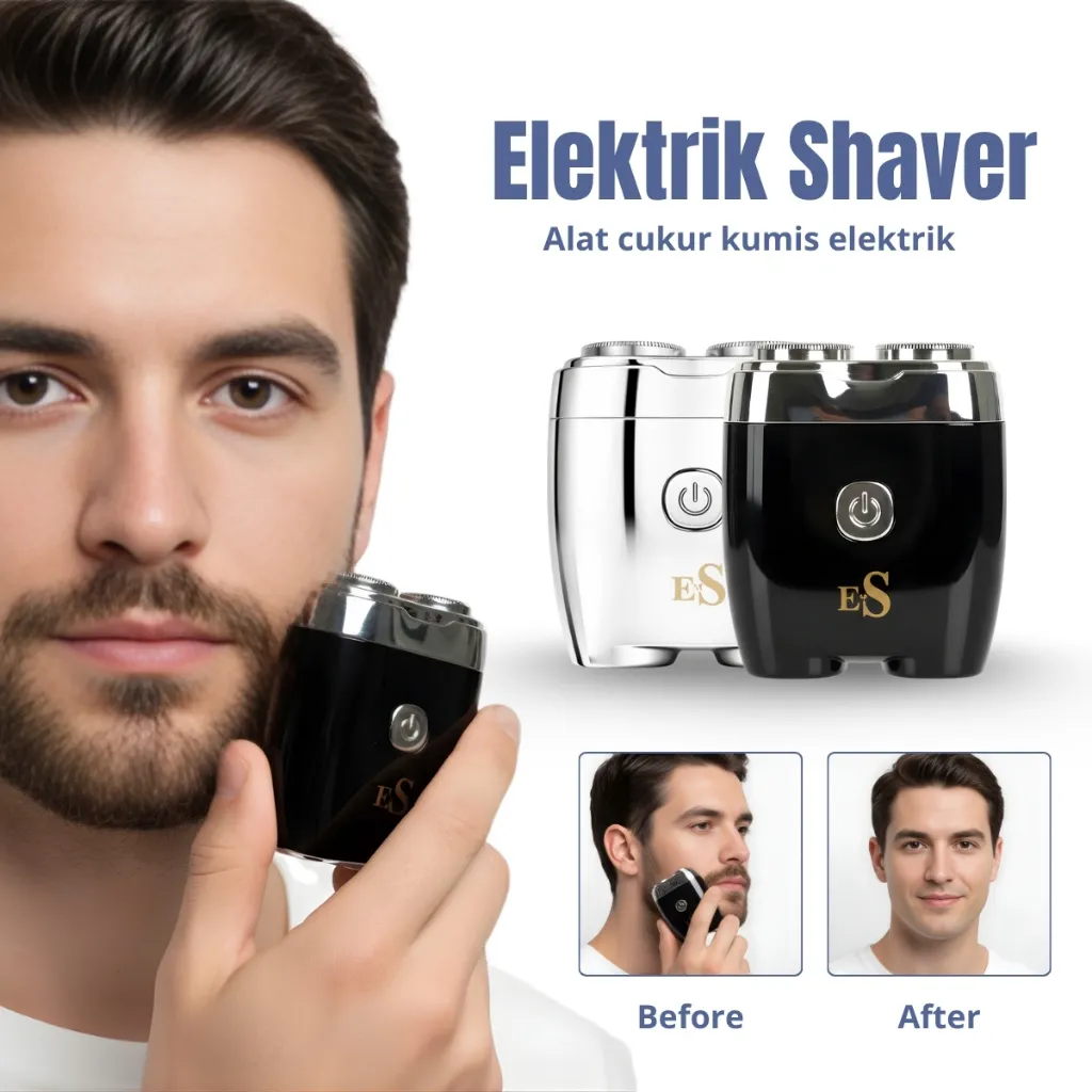 EMS CK2307 Alat Cukur Jenggot Elektrik Cukur Kumis Elektrik Mini Shaver Elektrik