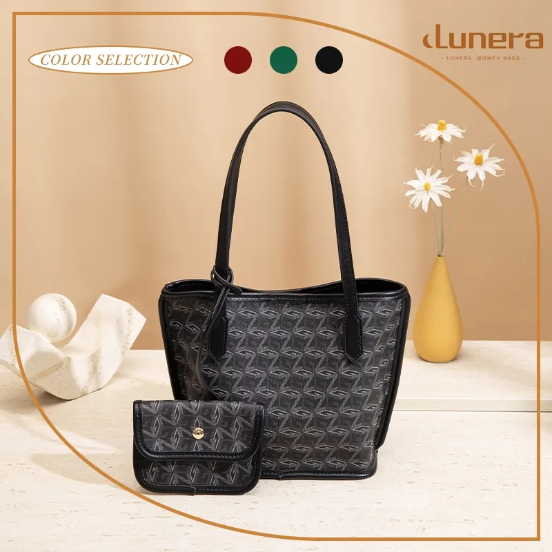 LUNERA Tas Wanita Celeste Retro ToteBag Kapasitas Besar ShoulderBag Nyaman dan Praktis