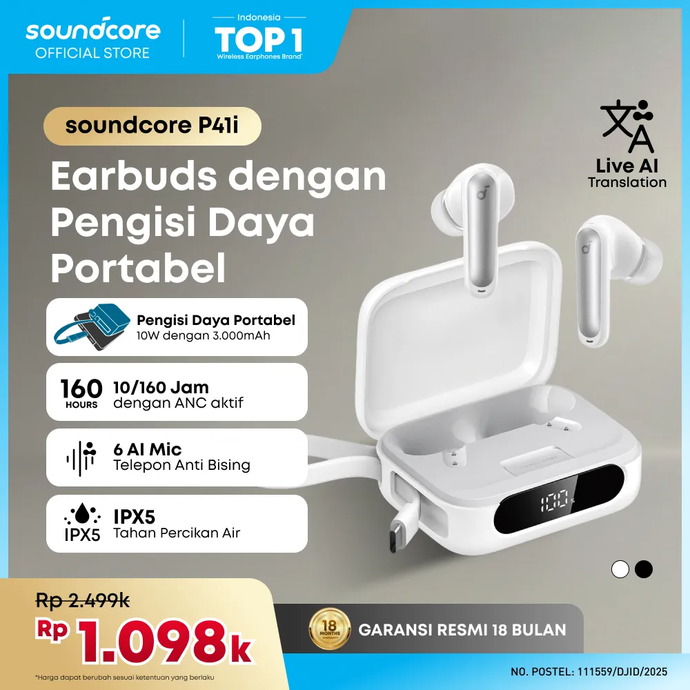 Soundcore TWS P41i Wireless Earbuds with Portable Phone Charger (Built-in) - A3937