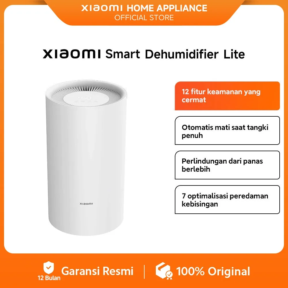 Xiaomi Smart Dehumidifier Lite | 12 Fitur keamanan | Fitur otomatis mati | Perlindungan panas | 7 Peredam kebisingan | Penyerap kelembapan | [Official Store]