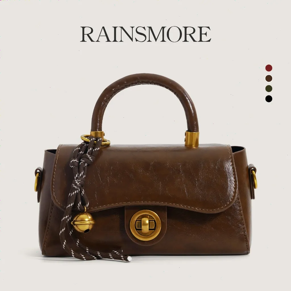 RAINSMORE Tas Wanita— Tas Tangan & Selempang Multifungsi, Model Retro Trendi, Desain Kotak Kecil untuk Kerja & Santai