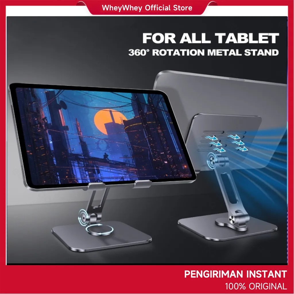 Wheywhey Dudukan tablet yang dapat berputar 360 derajat