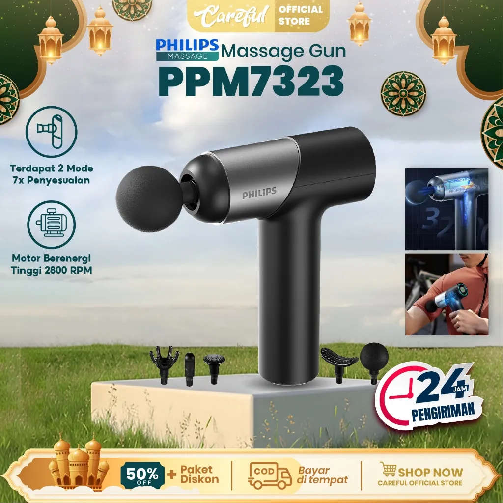 Philips Massage PPM7323 massage gun bantal Pijat 6kg intensity/Alat Pijat Elektrik Fasciaes Gun