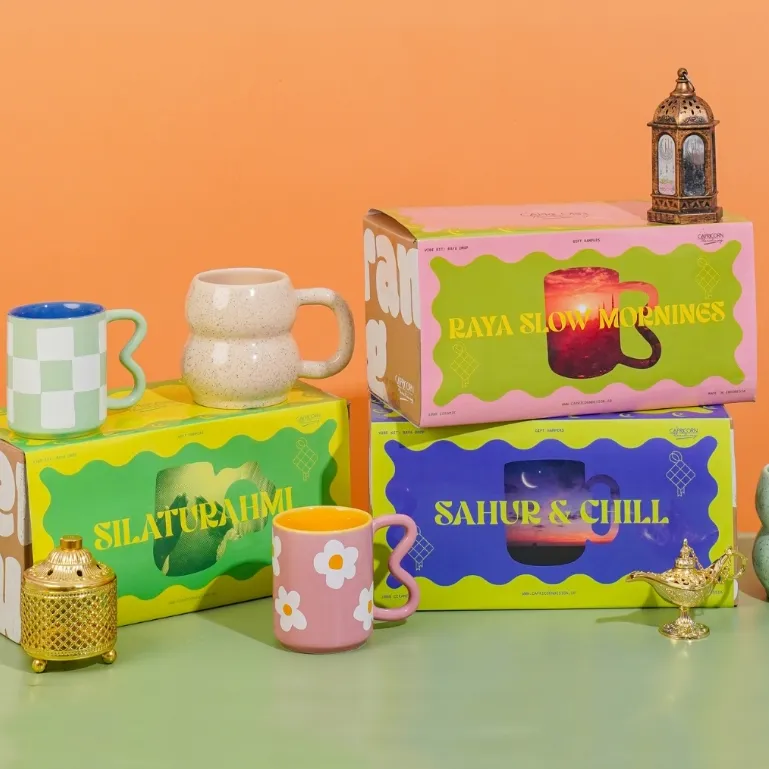 Capricorn Homeliving Hampers Mug Lebaran Hampers Mug Ceramic Idul Fitri Ramadhan Gift Set
