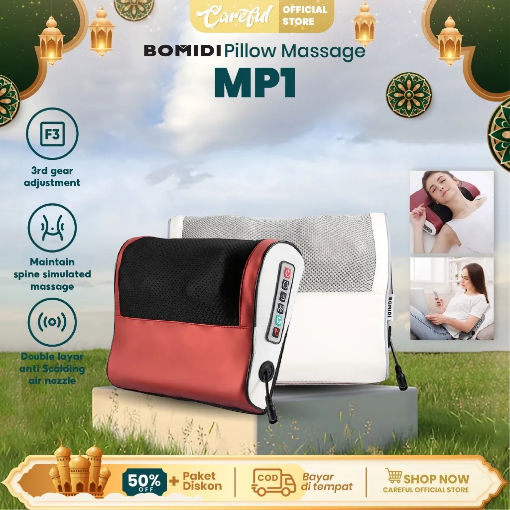Vapopeye MP1 MiJia Bantal Pijat 8 Bola Massage Pillow Bantal Pijat Leher Punggung Portable Car And Home /ijat Bahu Dan Tulang Belakang Multifungsi