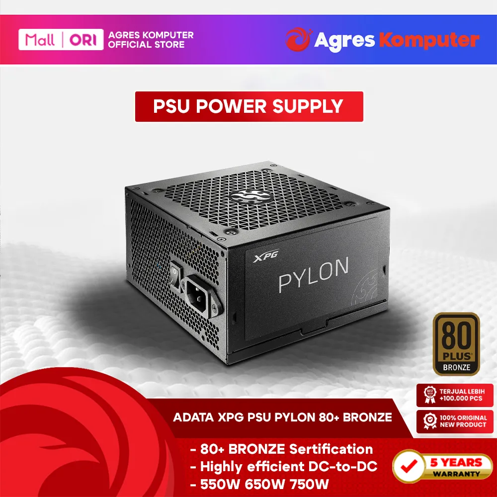 ADATA XPG PSU POWER SUPPLY PYLON 550W 650W 750W (80+ BRONZE) BLACK