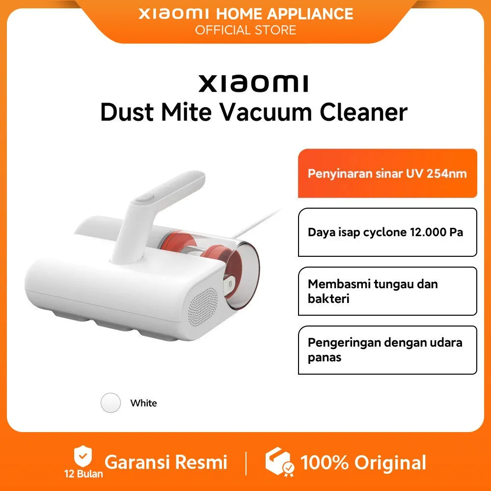 Xiaomi Dust Mite Vacuum Cleaner | Daya Isap Cyclone 12.000 Pa | Sinar UV 254nm | Membasmi Tungau dan Bakteri [Official Store]