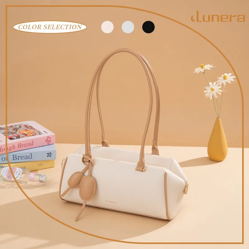 LUNERA Tas Wanita Aura Barrel Tas Jinjing Tangan Modern Casual