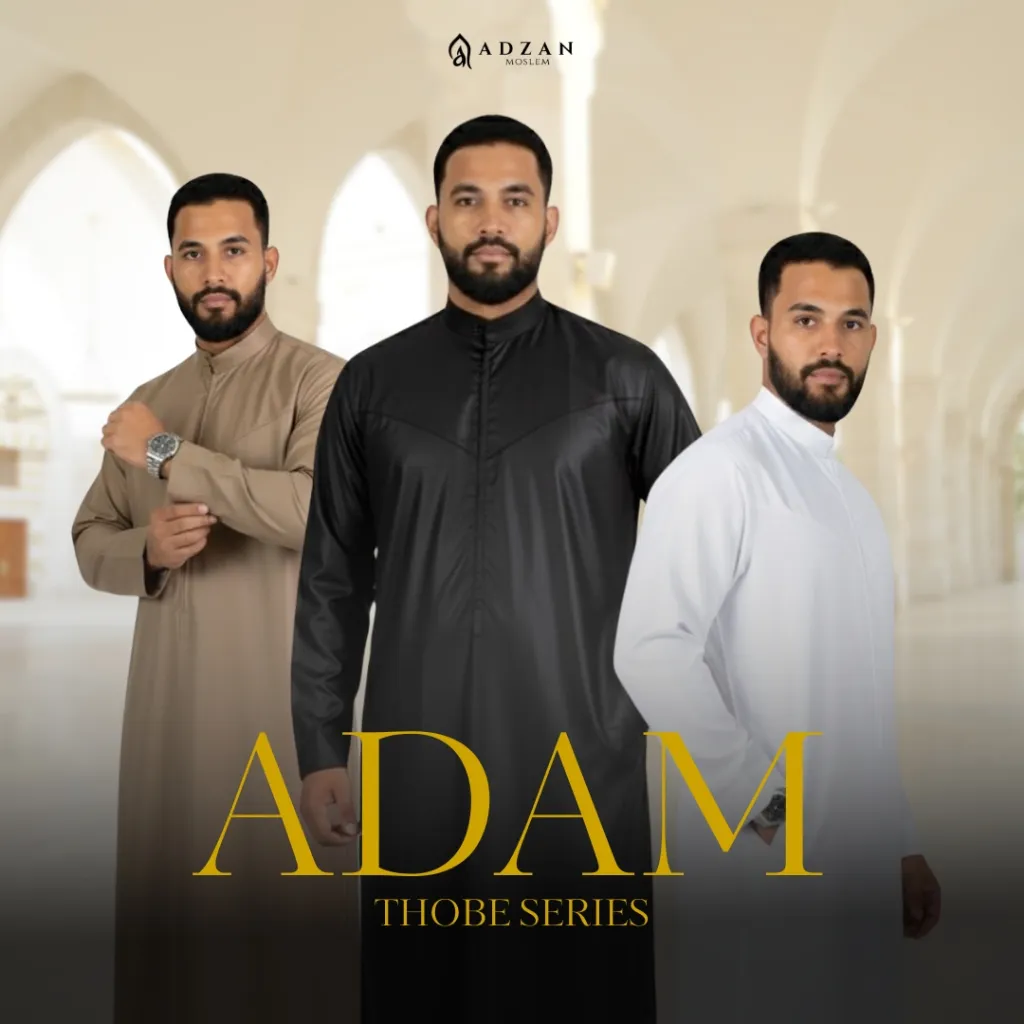 Adzan Moslem - Jubah Gamis Pria Adam Thobe Slimfit Pria Warna Mocca