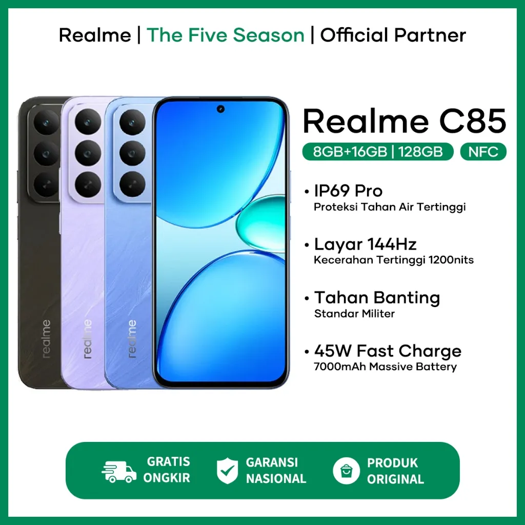 realme C85/C85 Pro 7000mAh Battery 144Hz 1200nit Ultra Bright Display 100% 0riginal Garansi Resmi