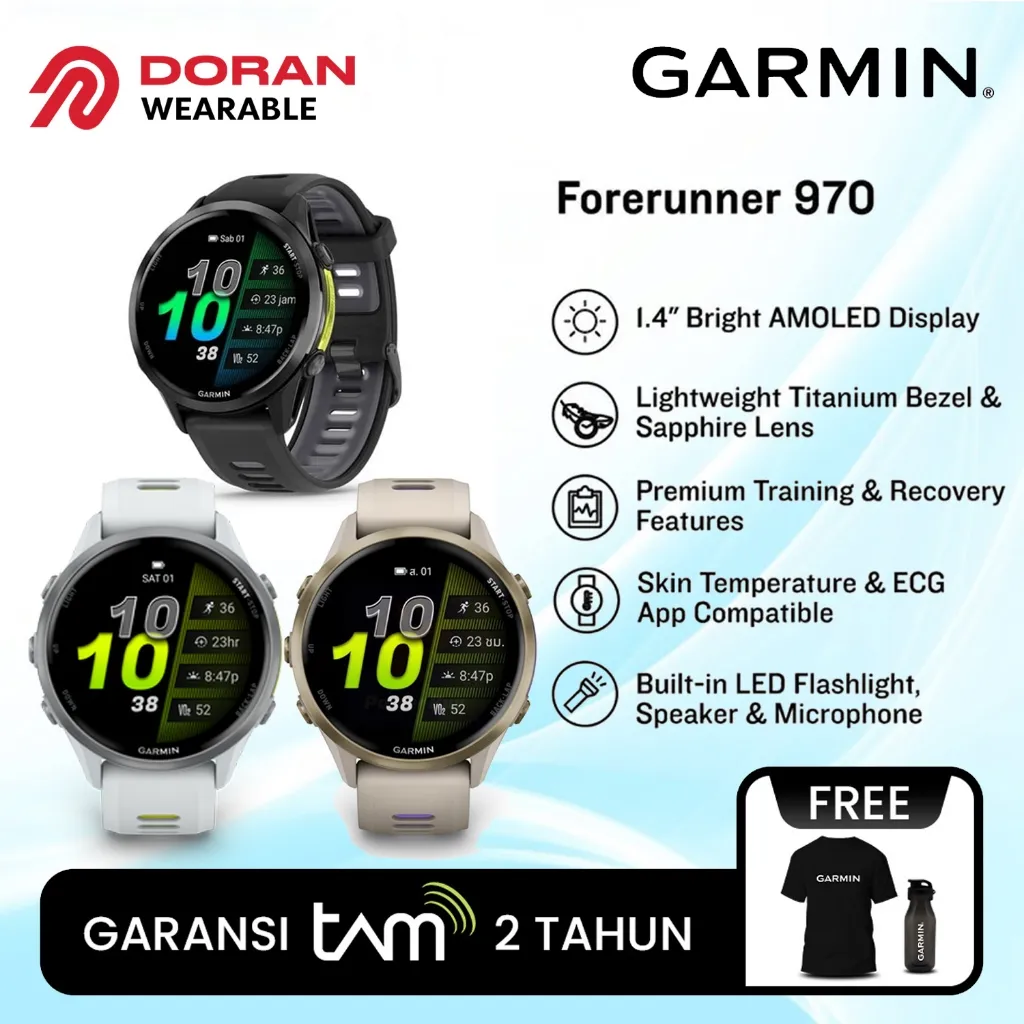 Garmin Forerunner 970 | Garmin FR 970 - Garansi TAM 2 Tahun