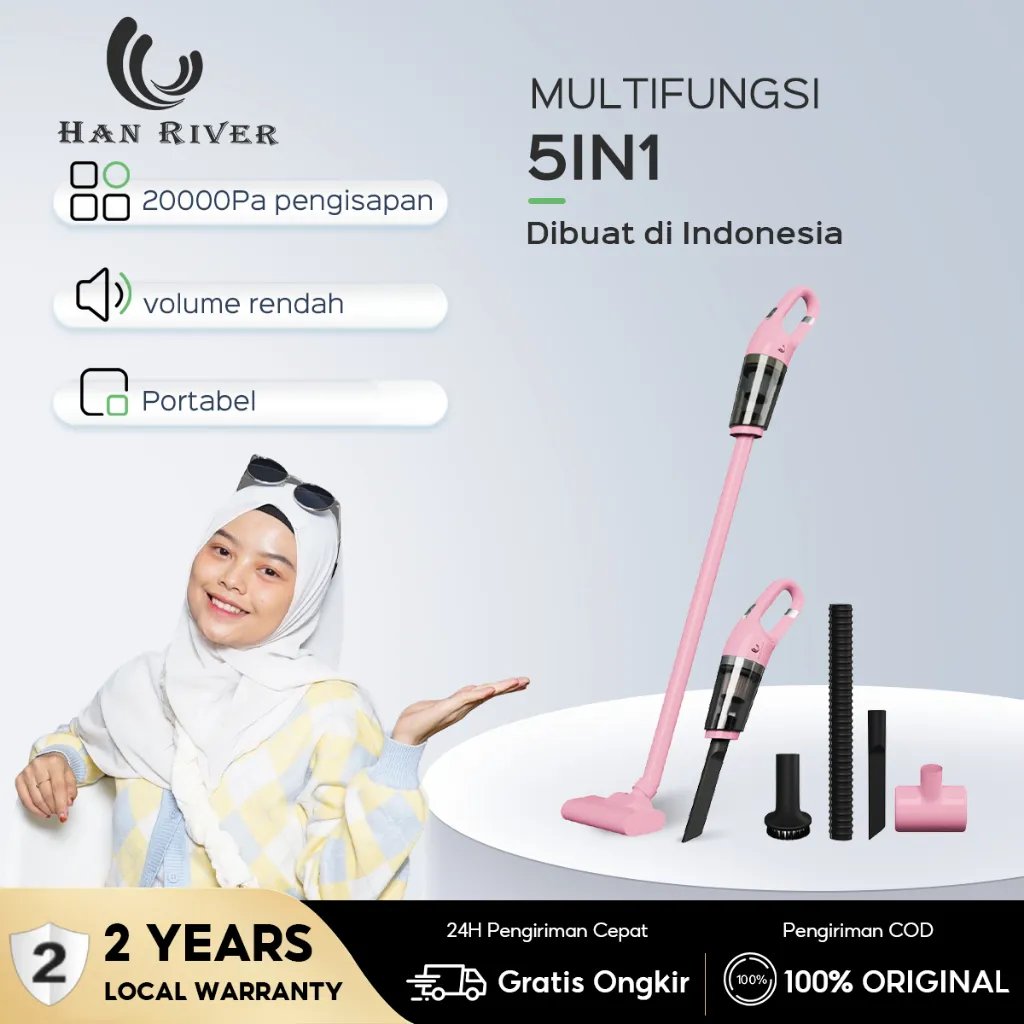 HAN RIVER Vacuum Cleaner 5 in 1 Multifungsi Penyedot Debu/Strong Suction/Handheld Penyedot Debu