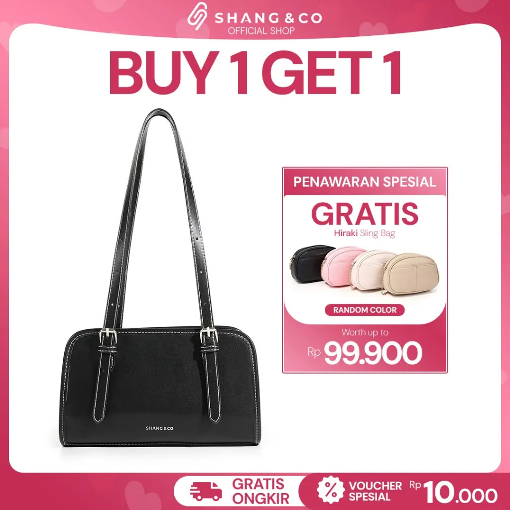 SHANGNCO Bundle Tas Wanita Elegan Renee Bag Tas Bahu Nyaman + Tas Selempang Wanita Hiraki Sling Bag