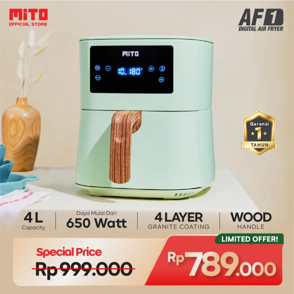 MITO - AIR FRYER - AF1 WOOD SERIES - 4L - GREEN
