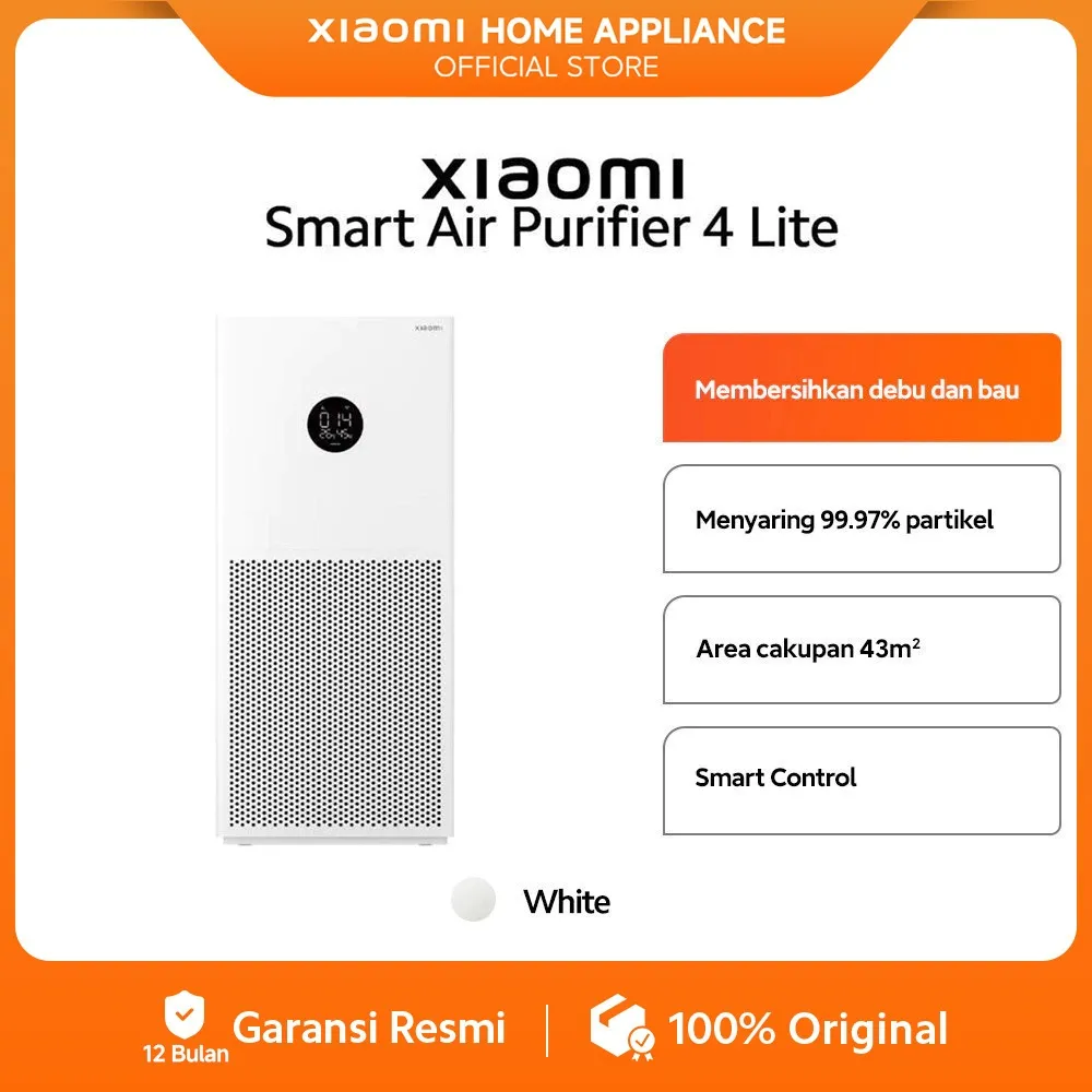 Xiaomi Smart Air Purifier 4 Lite| Sirkulasi 360° | Koneksi Wifi Jangkauan 43m² | Kontrol Suara | Penjernih udara [ Official Store ]