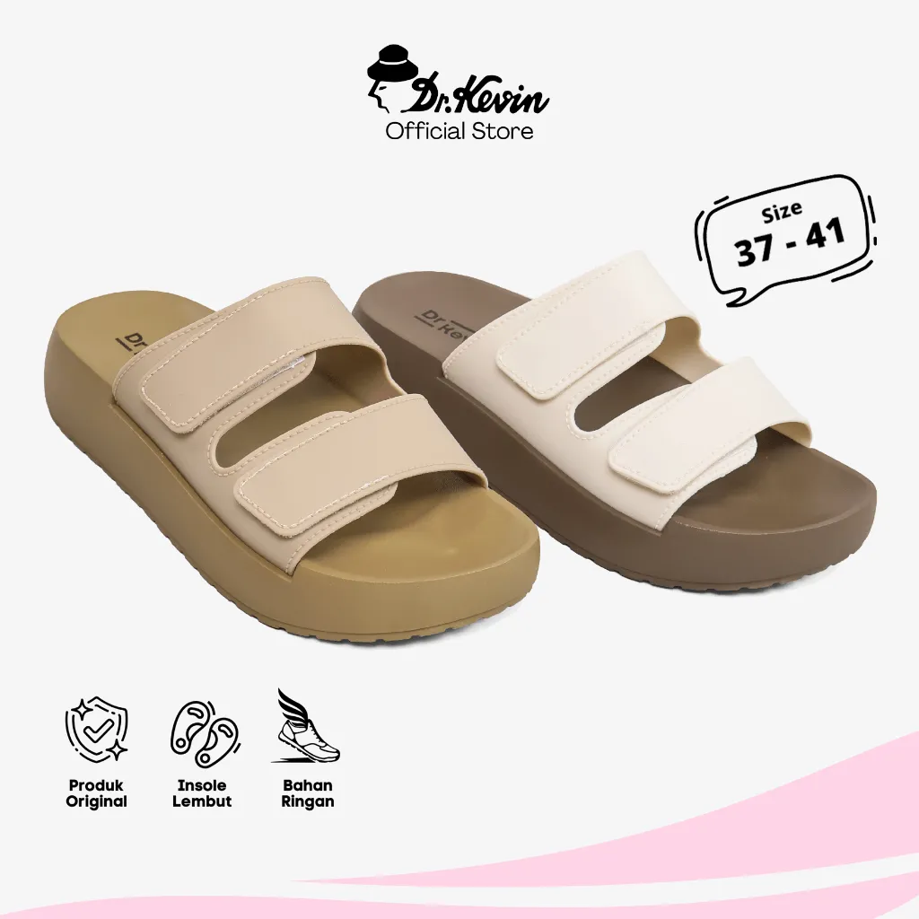 Dr. Kevin Sandal Selop Wanita Hak Rata Flat Sandals 571-147