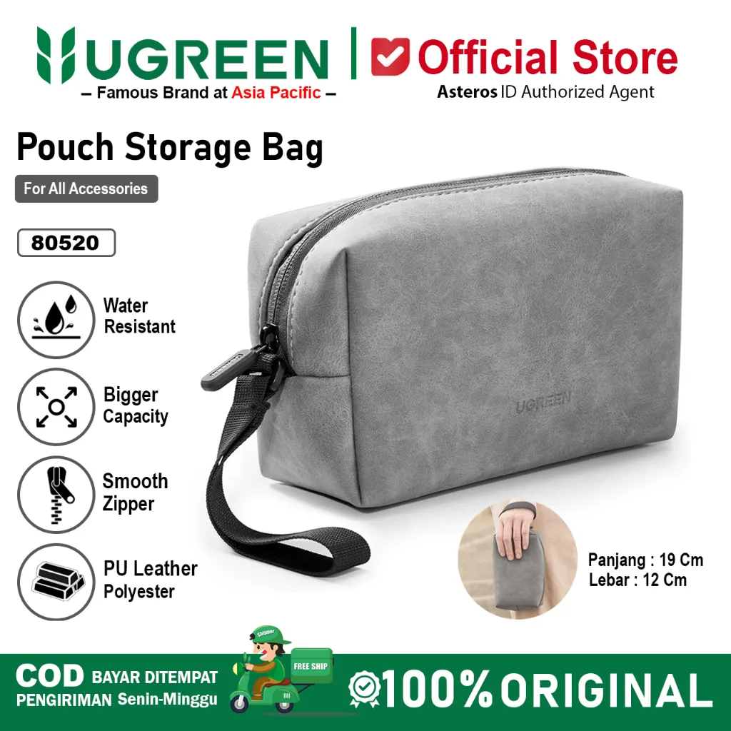 UGREEN Tas Travel Organizer Storage Mini Pouch Tempat Penyimpanan Leather WaterProof