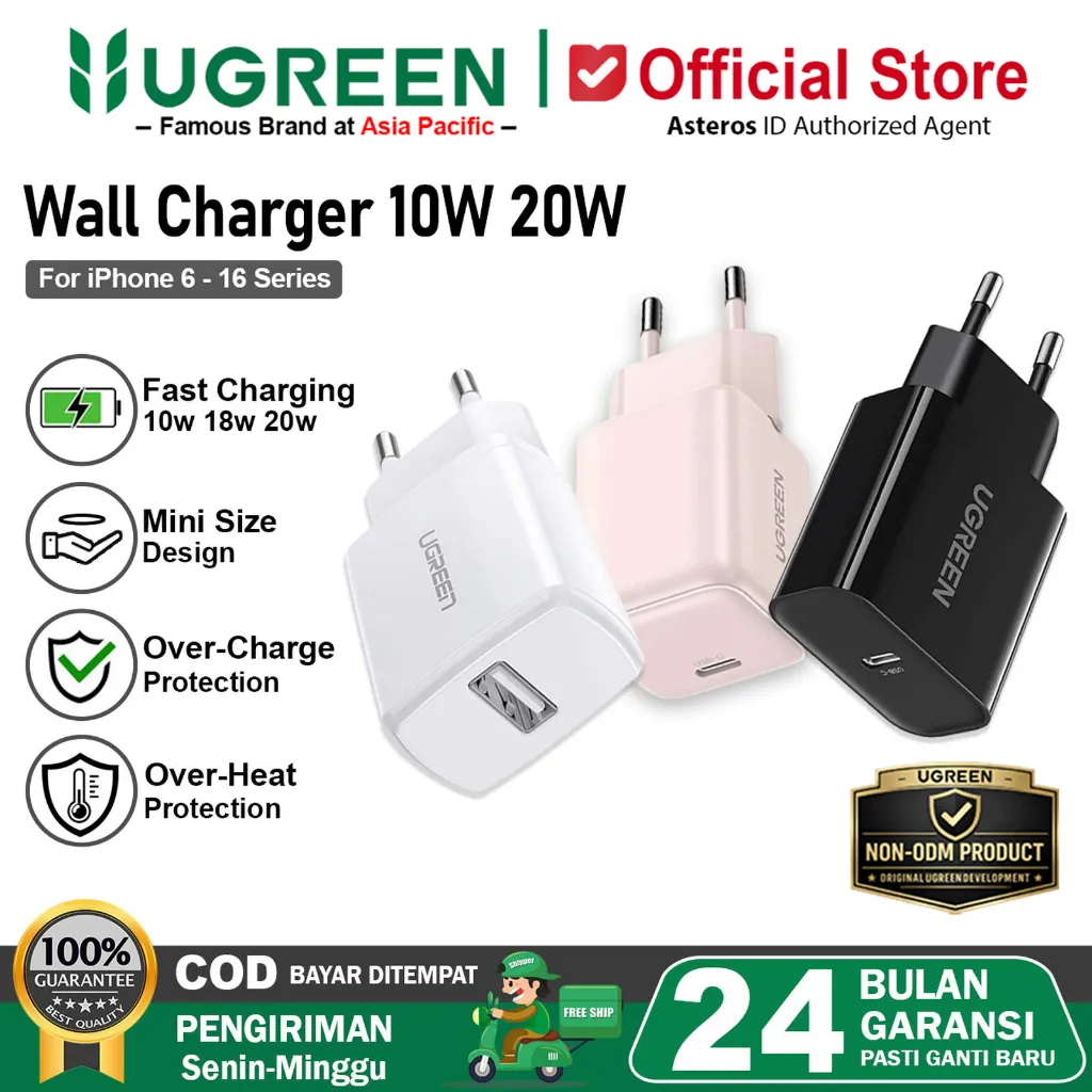 UGREEN Kepala Charger Android Samsung Vivo Xiaomi Oppo 10W 18W 22.5W