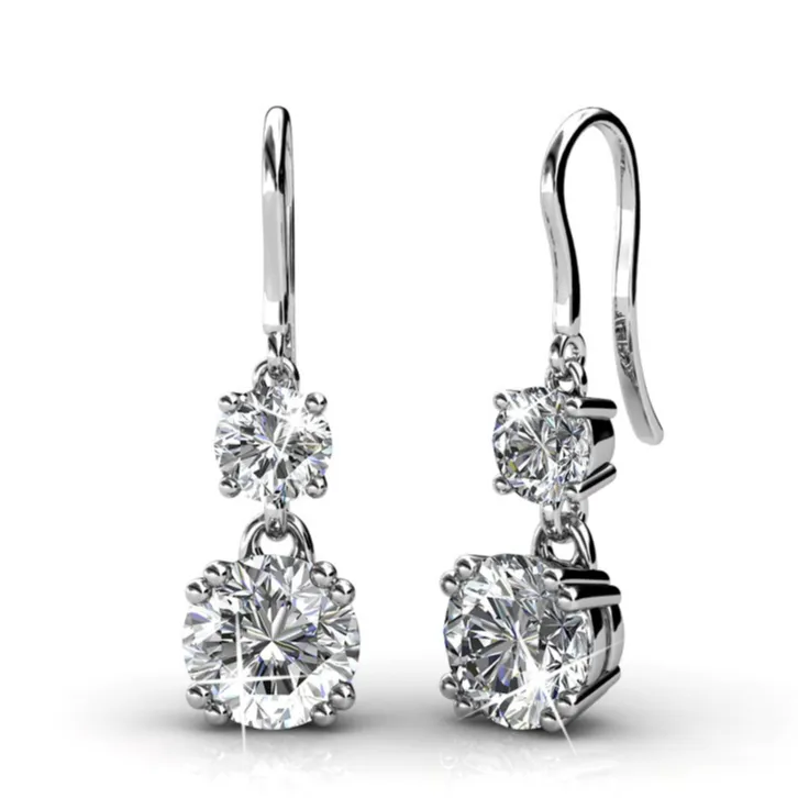 Snowman Hook Earrings - Anting Crystal   kristal premium mewah berkilau by Her Jewellery