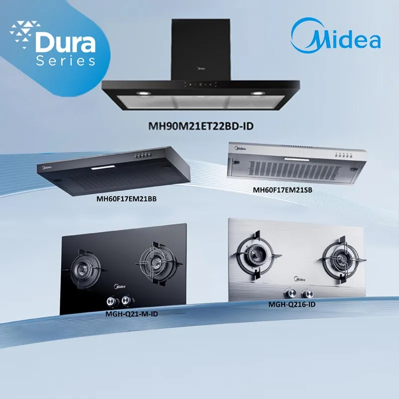 Midea Dura Series Cooker Hood + Gas Hob Paket Lengkap